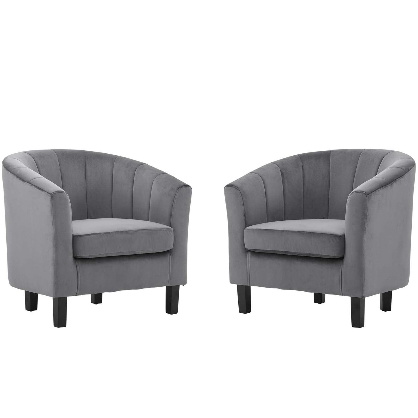 Modway Prospect Channel Tufted Performance Velvet Armchair Set of 2 FredCo