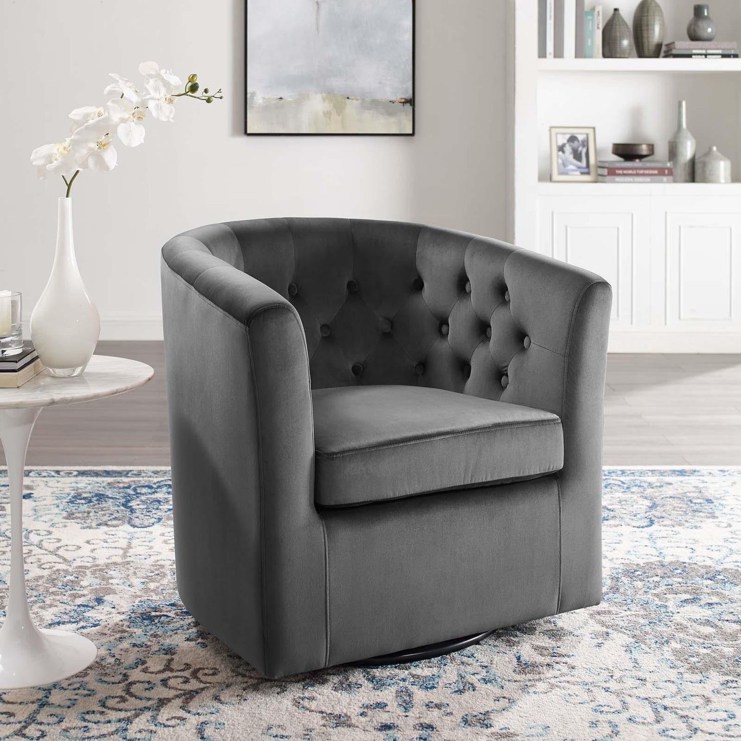 Modway Prospect Tufted Performance Velvet Swivel Armchair FredCo