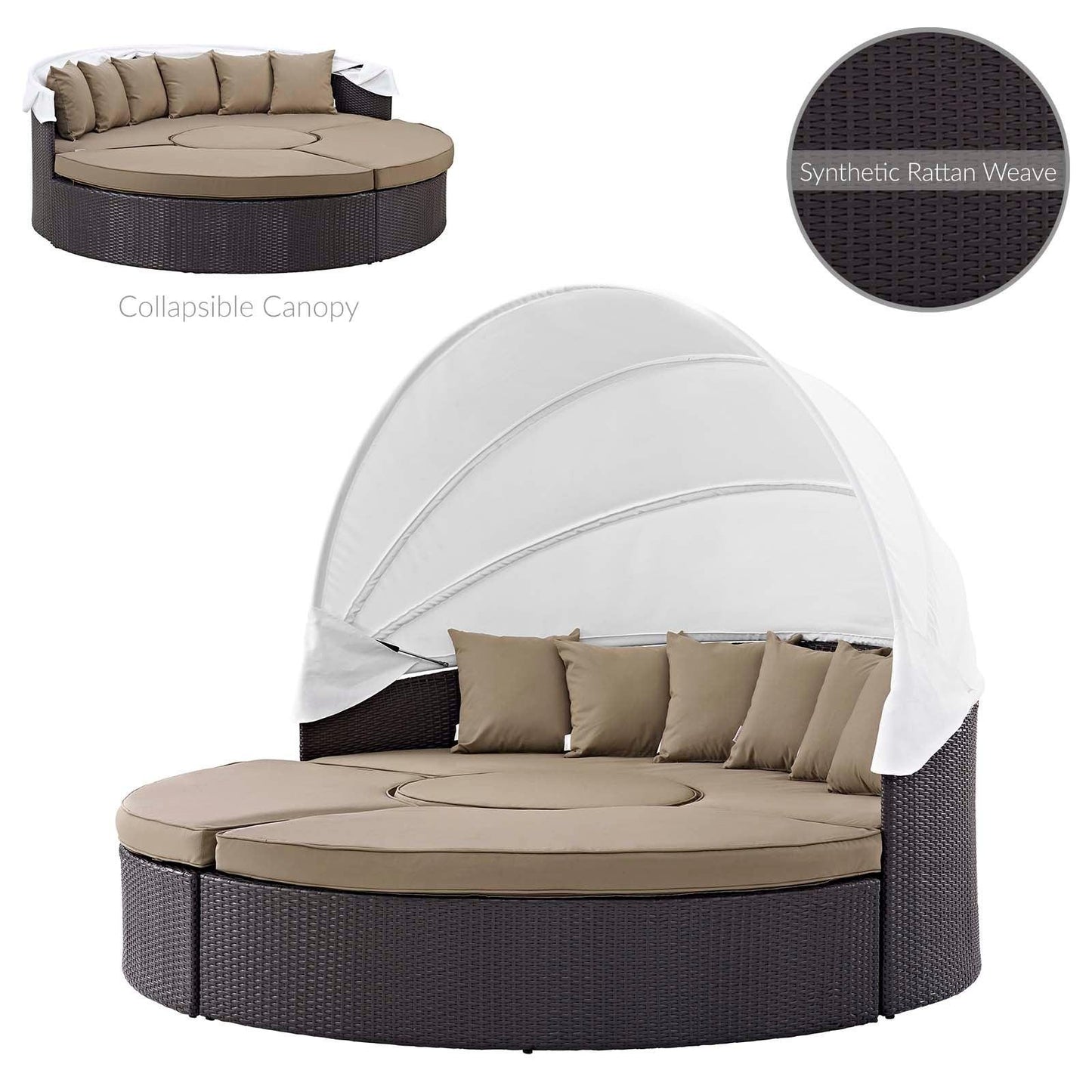 Modway Quest Canopy Outdoor Patio Daybed FredCo