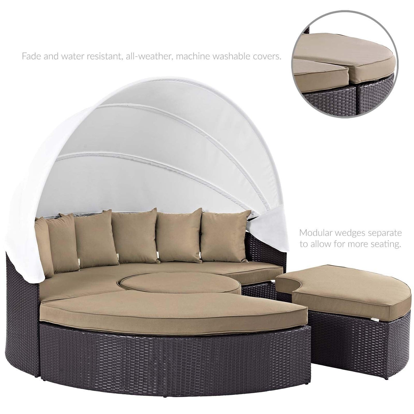 Modway Quest Canopy Outdoor Patio Daybed FredCo