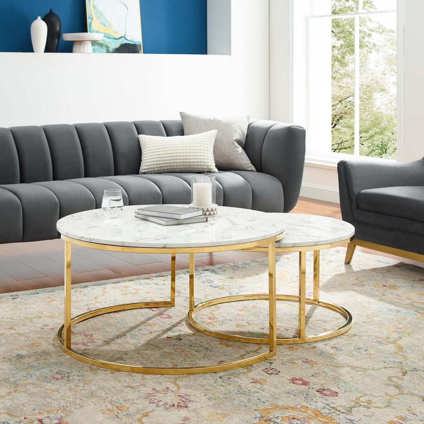 Modway Ravenna Artificial Marble Nesting Coffee Table FredCo