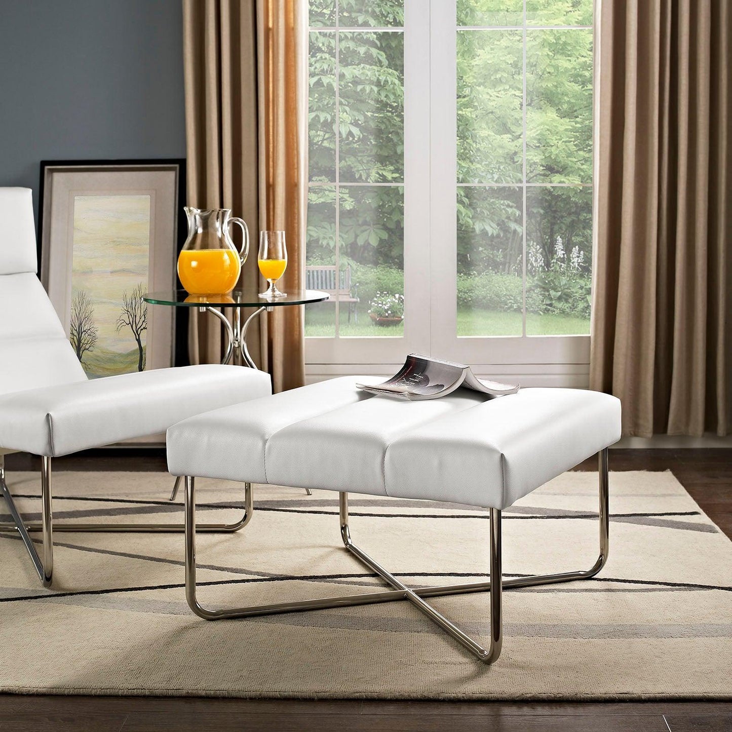 Modway Reach Upholstered Vinyl Ottoman FredCo