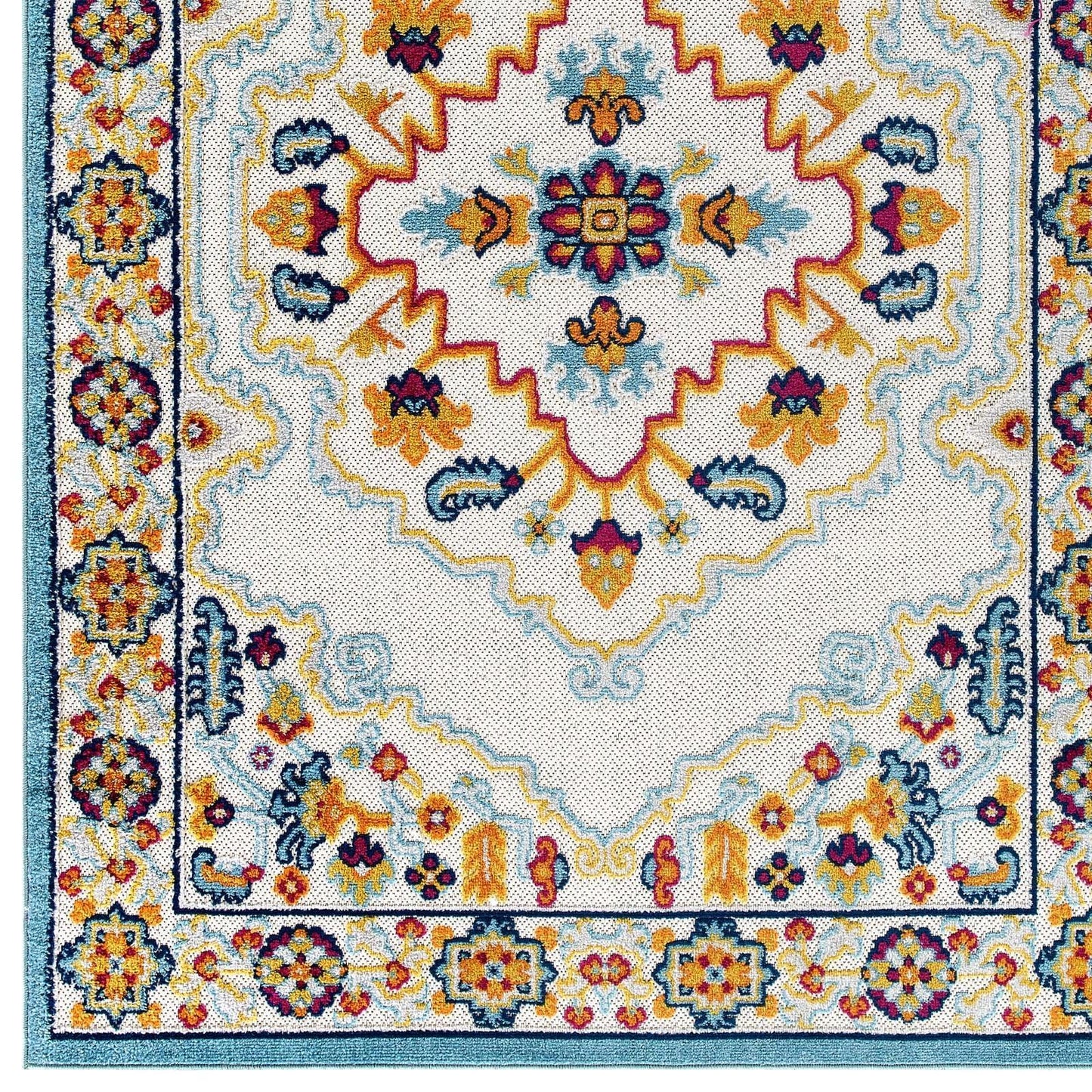 Modway Reflect Ansel Distressed Floral Persian Medallion Indoor and Outdoor Area Rug FredCo