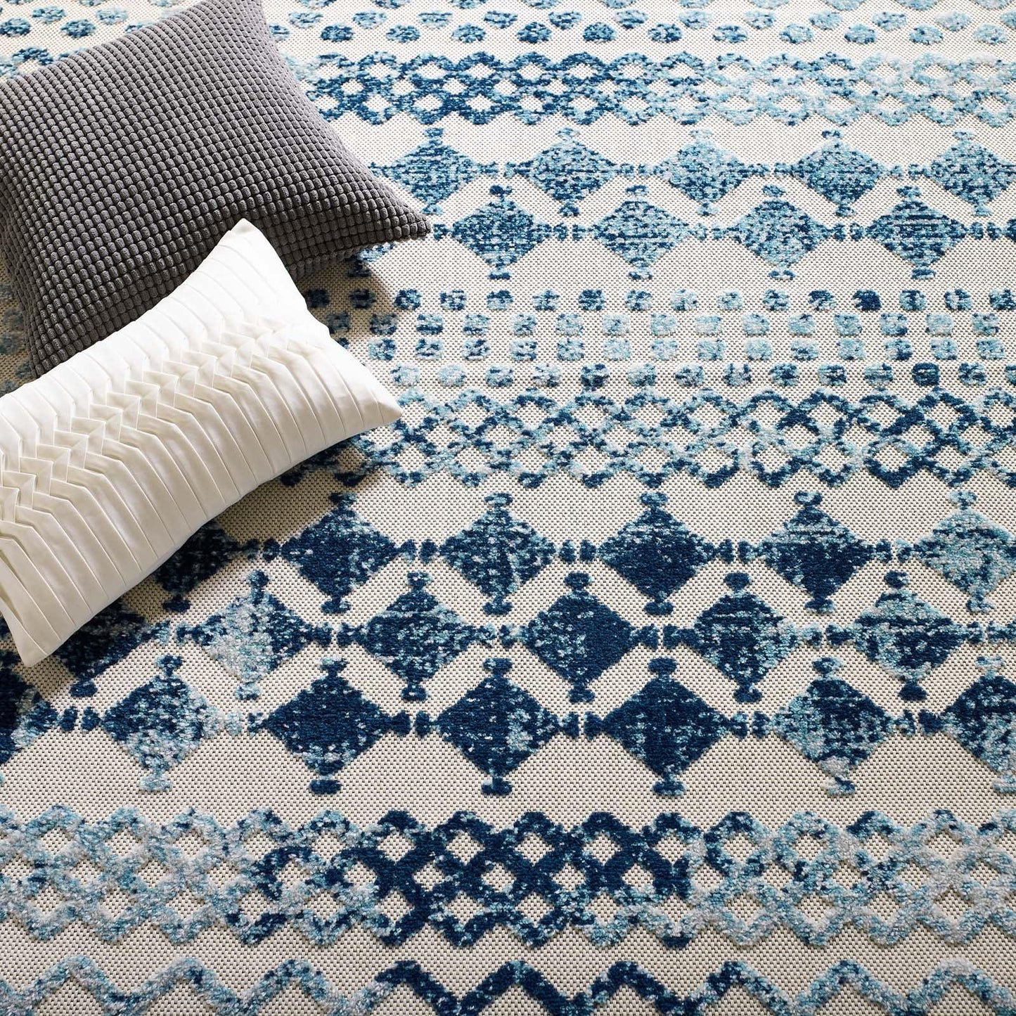 Modway Reflect Giada Abstract Diamond Moroccan Trellis Indoor/Outdoor Area Rug FredCo