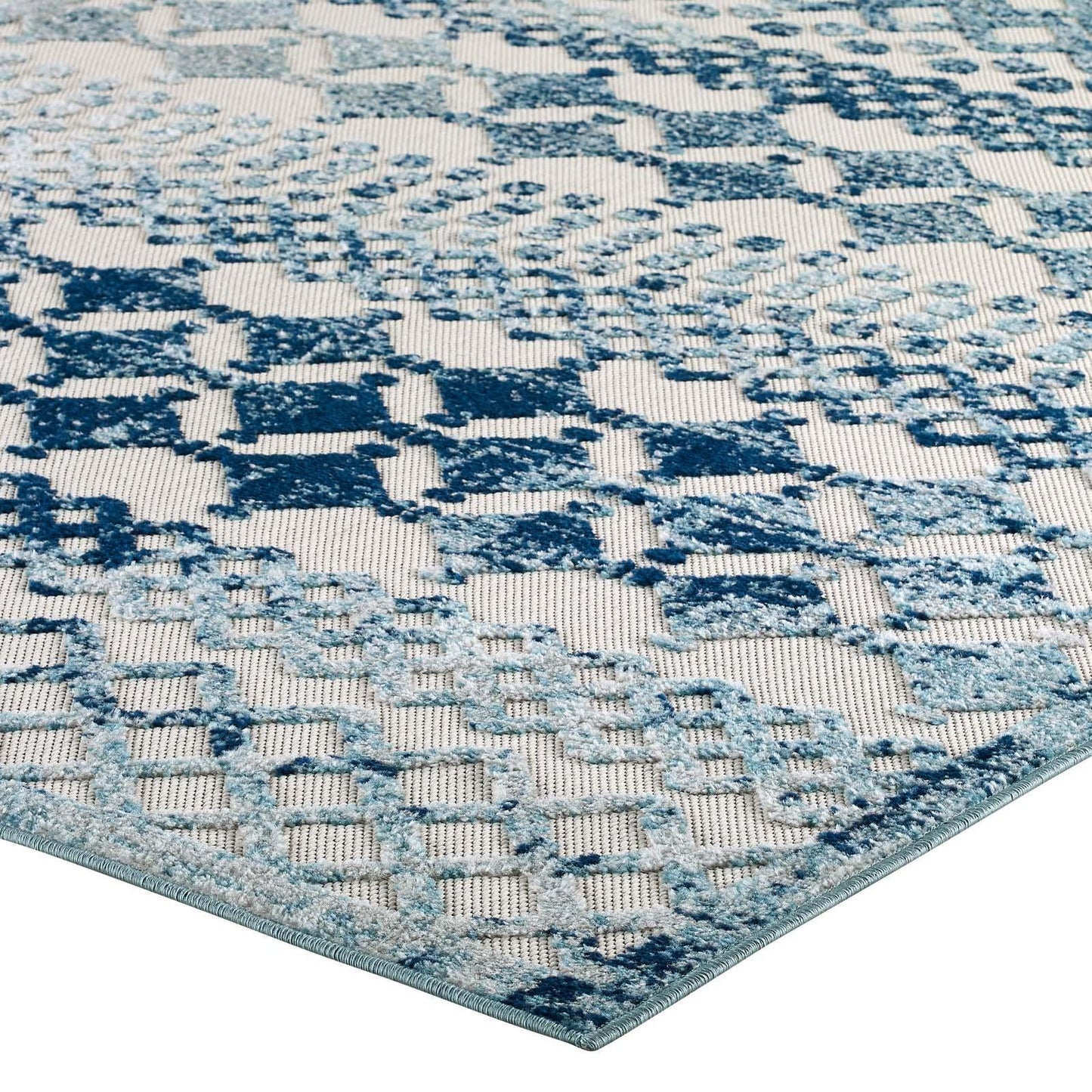 Modway Reflect Giada Abstract Diamond Moroccan Trellis Indoor/Outdoor Area Rug FredCo