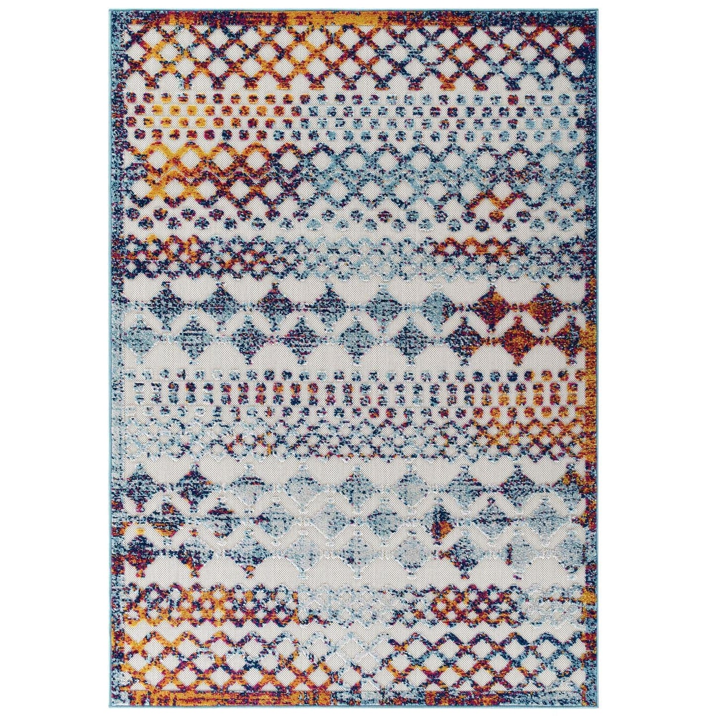 Modway Reflect Giada Abstract Diamond Moroccan Trellis Indoor/Outdoor Area Rug FredCo