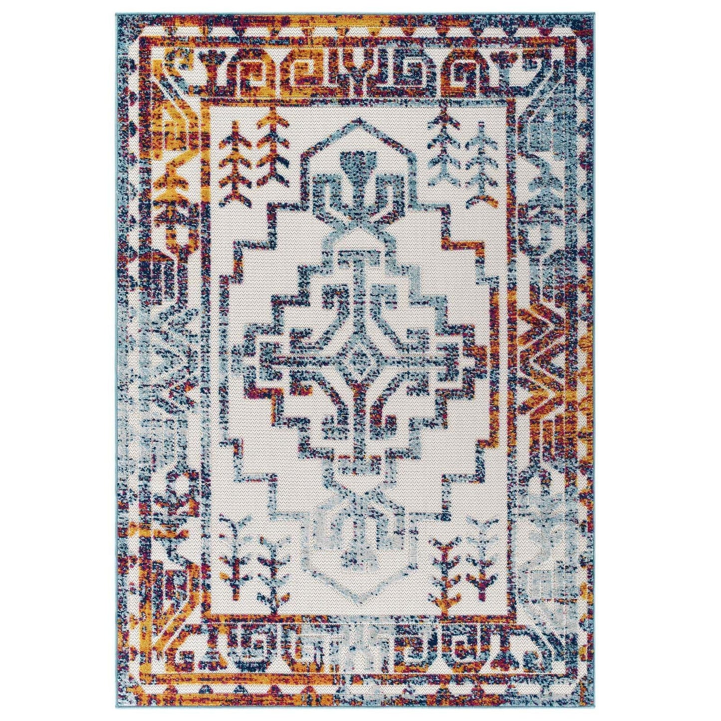Modway Reflect Nyssa Distressed Geometric Southwestern Aztec Indoor/Outdoor Area Rug FredCo
