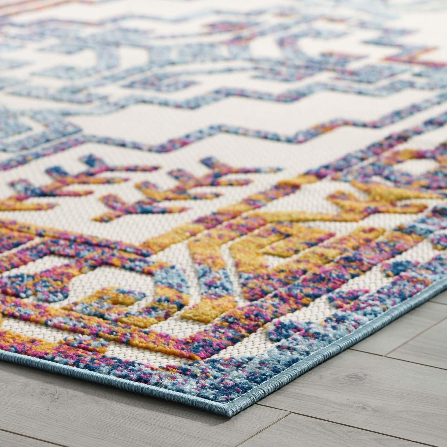 Modway Reflect Nyssa Distressed Geometric Southwestern Aztec Indoor/Outdoor Area Rug FredCo