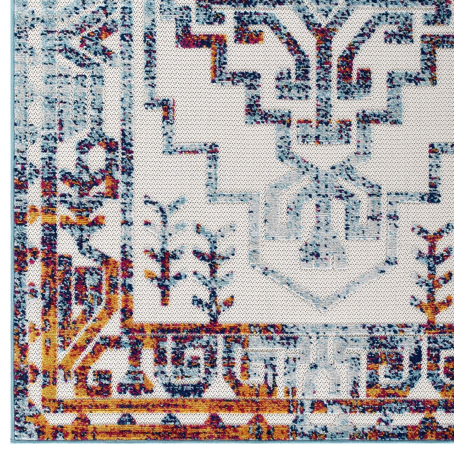 Modway Reflect Nyssa Distressed Geometric Southwestern Aztec Indoor/Outdoor Area Rug FredCo