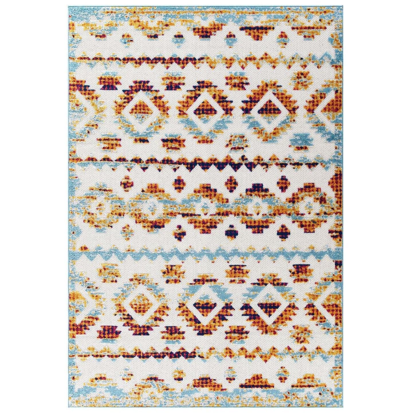Modway Reflect Takara Abstract Diamond Moroccan Trellis Indoor and Outdoor Area Rug FredCo
