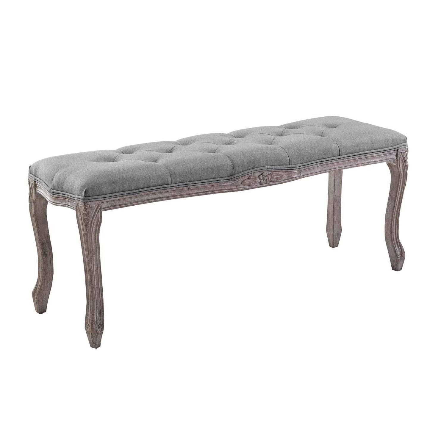 Modway Regal Vintage French Upholstered Fabric Bench FredCo
