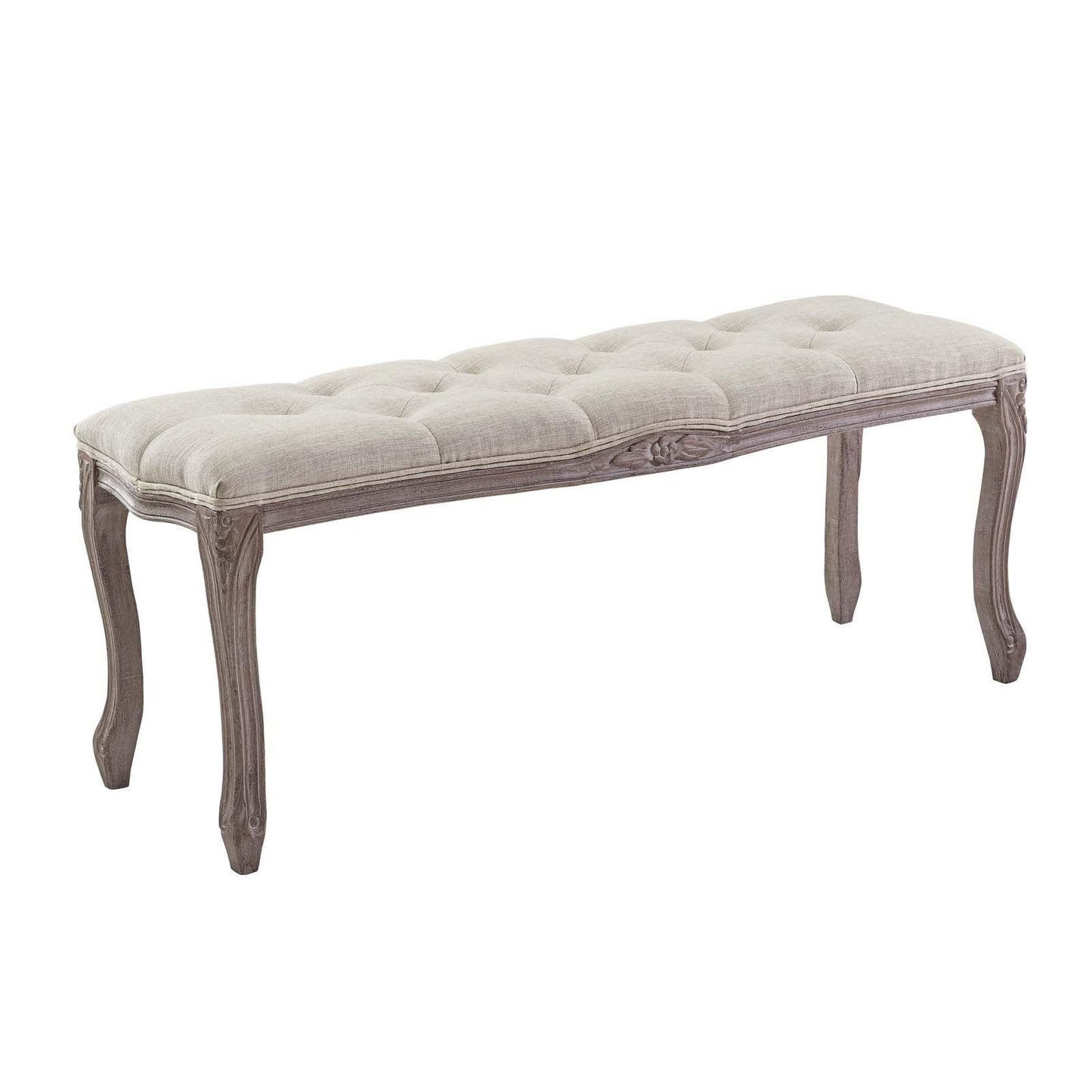 Modway Regal Vintage French Upholstered Fabric Bench FredCo