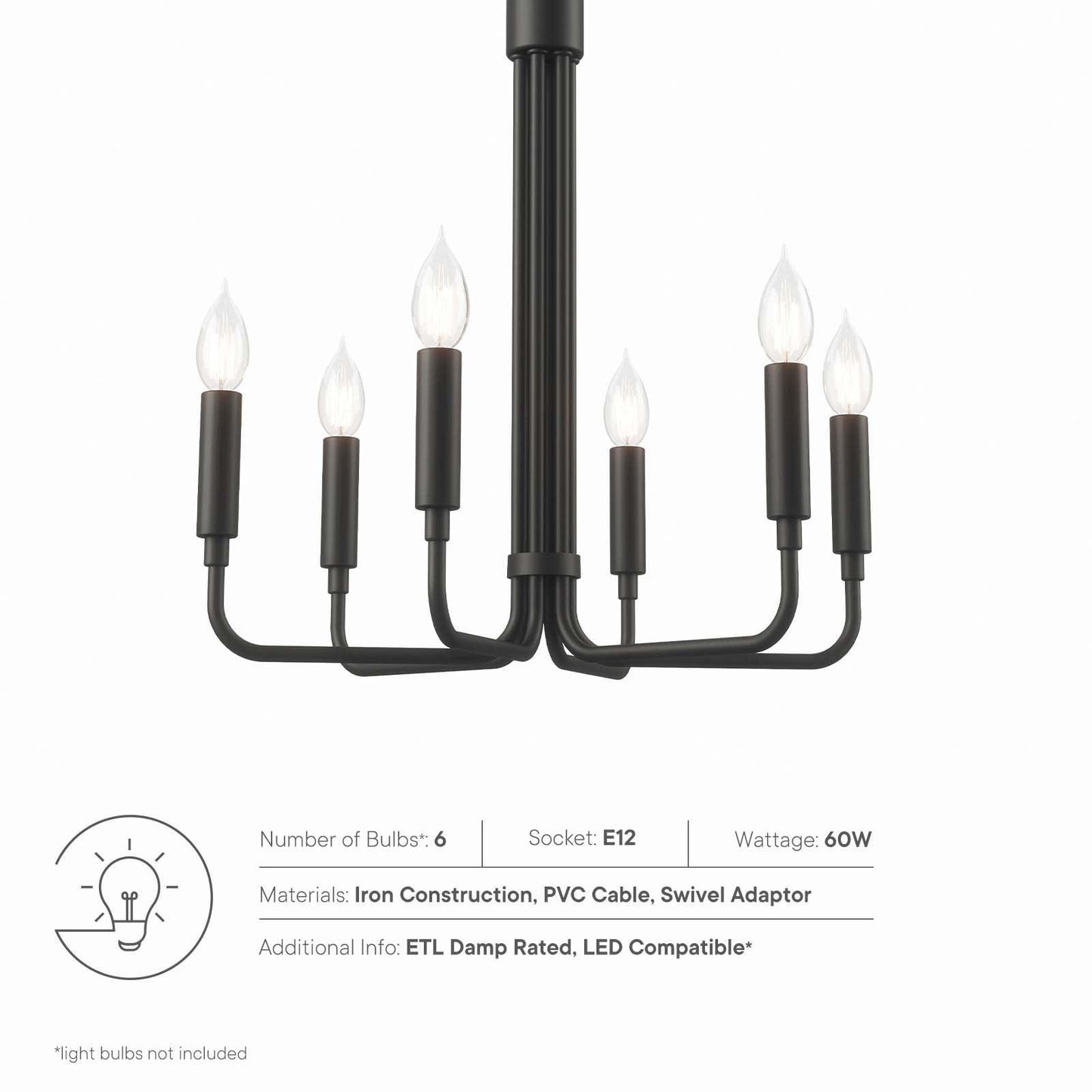 Modway Rekindle 6-Light Chandelier FredCo