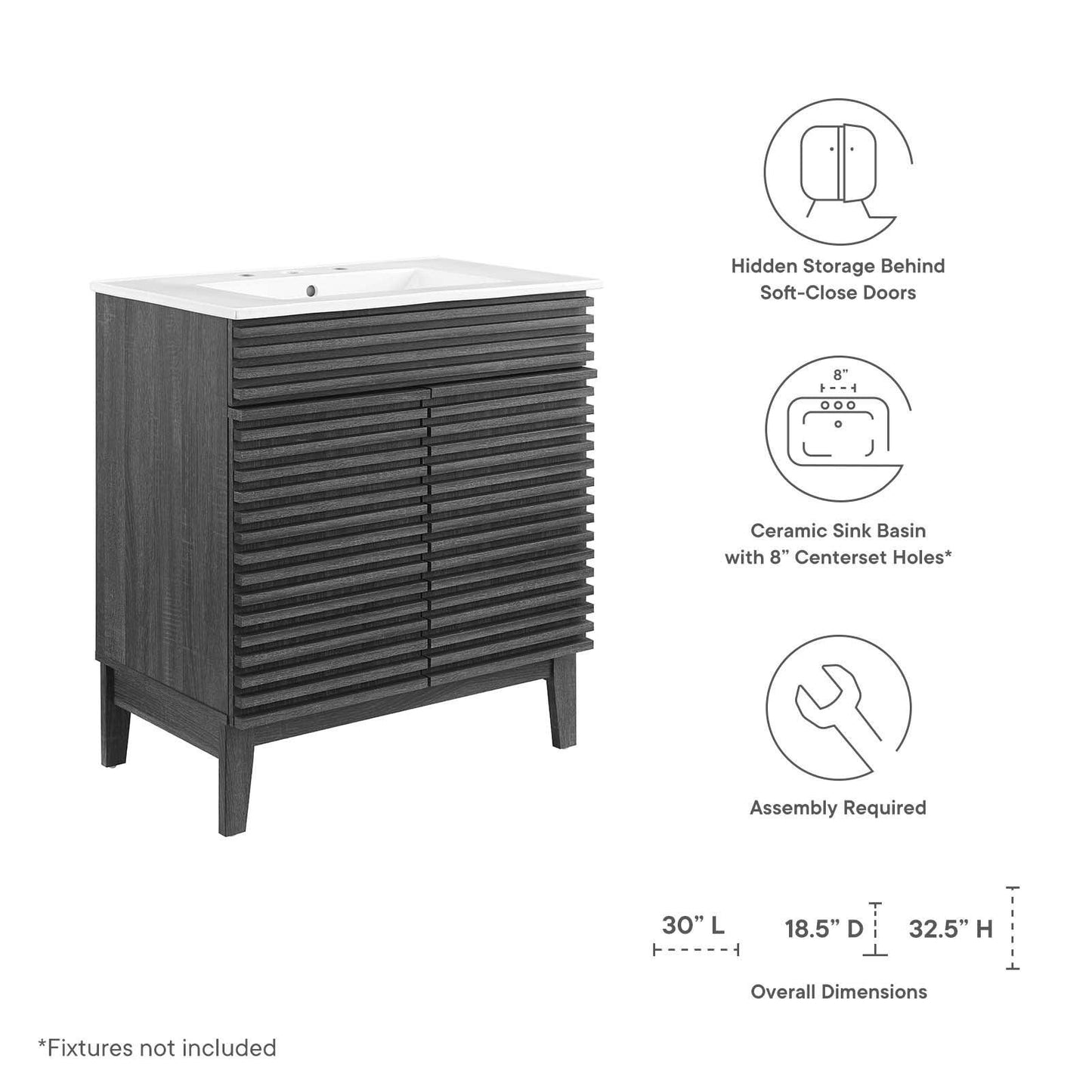 Modway Render 30" Bathroom Vanity Cabinet FredCo