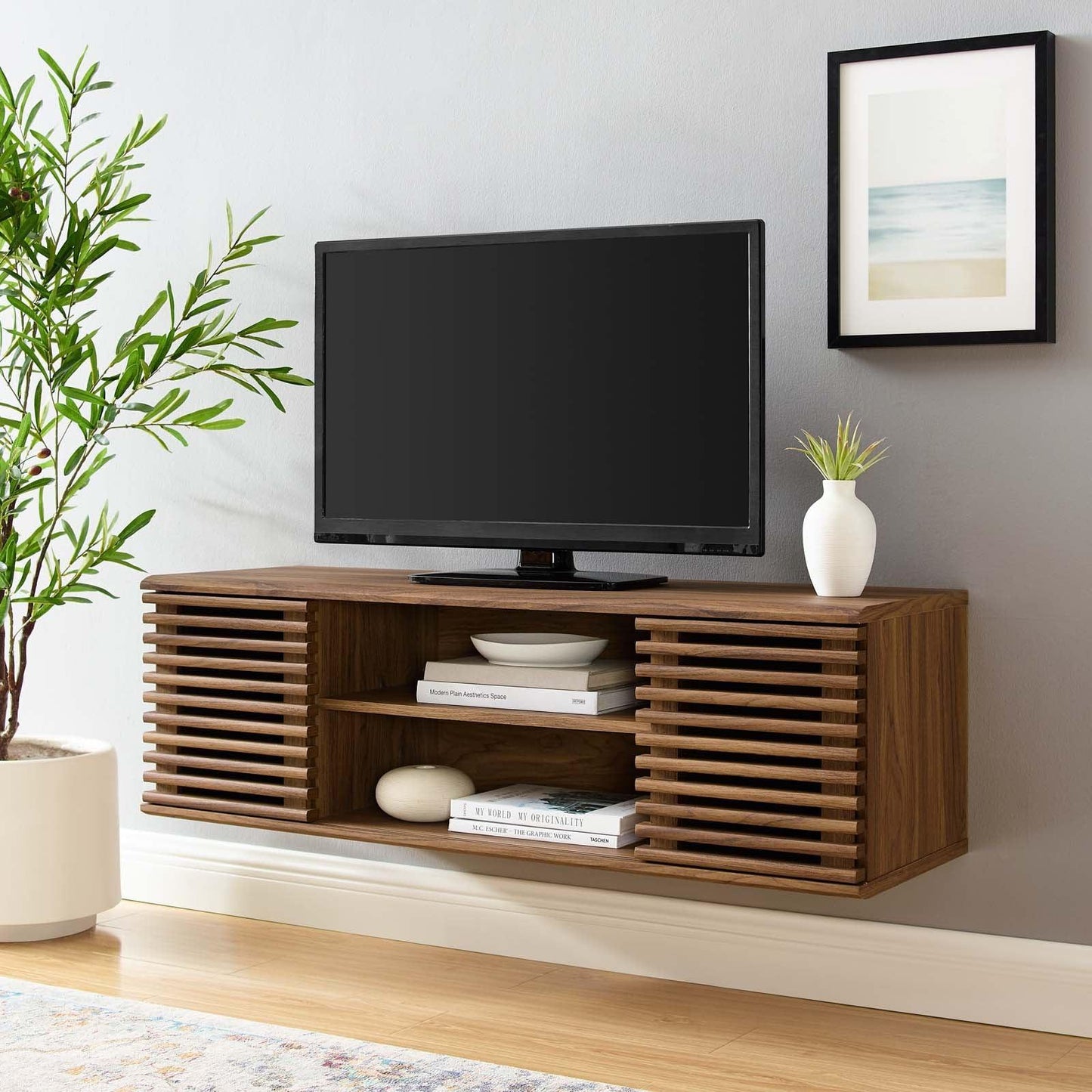 Modway Render 46" Wall-Mount Media Console TV Stand FredCo