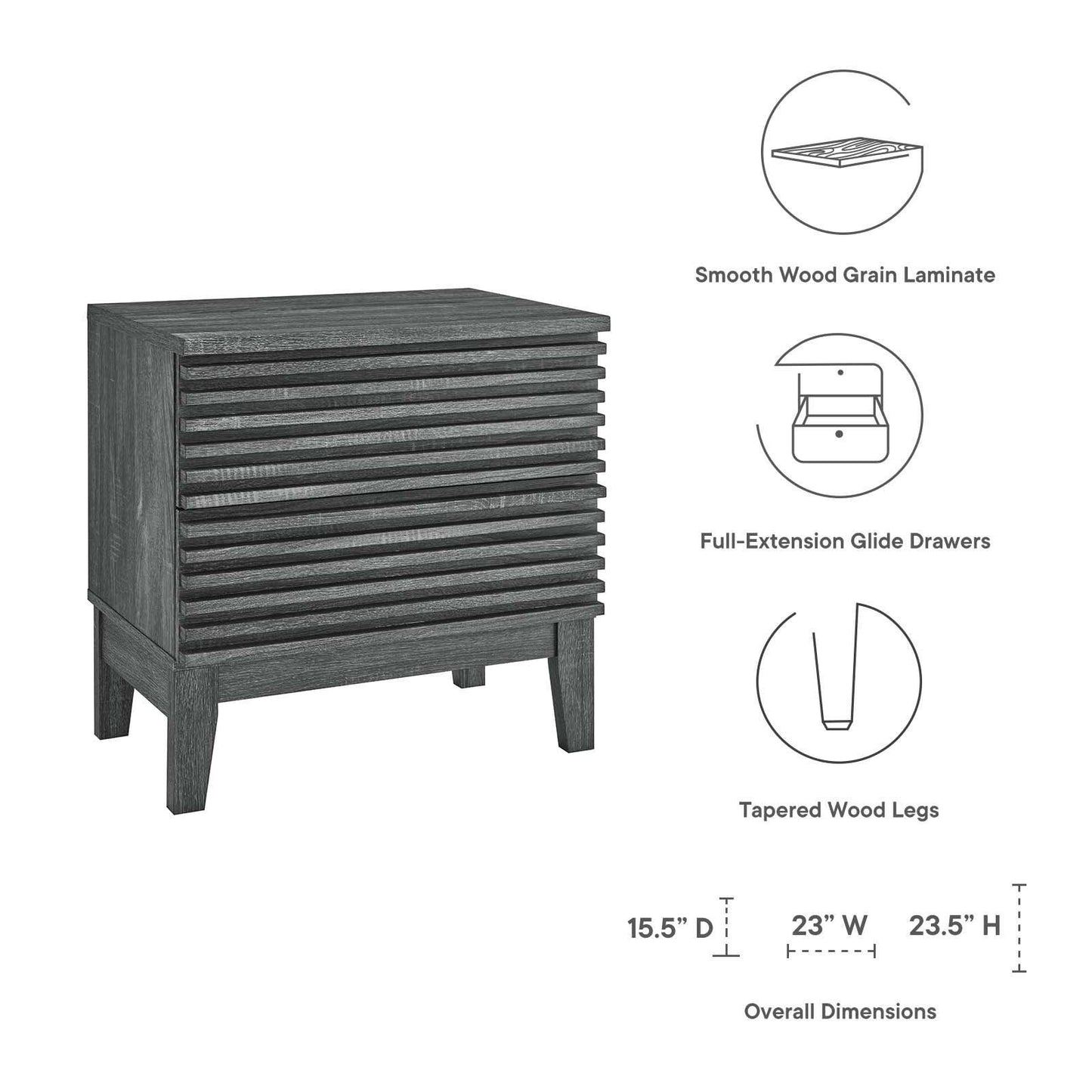 Modway Render Two-Drawer Nightstand FredCo