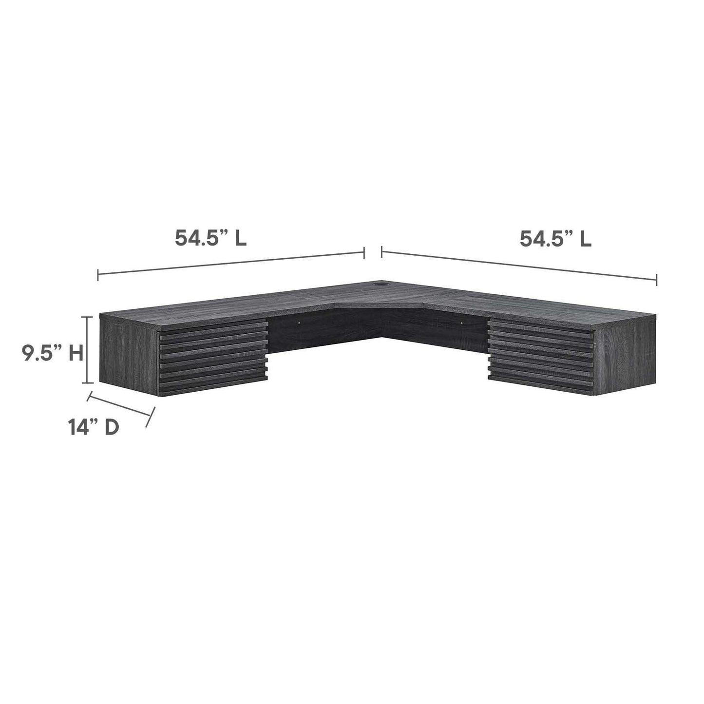 Modway Render Wall Mount Corner Office Desk FredCo