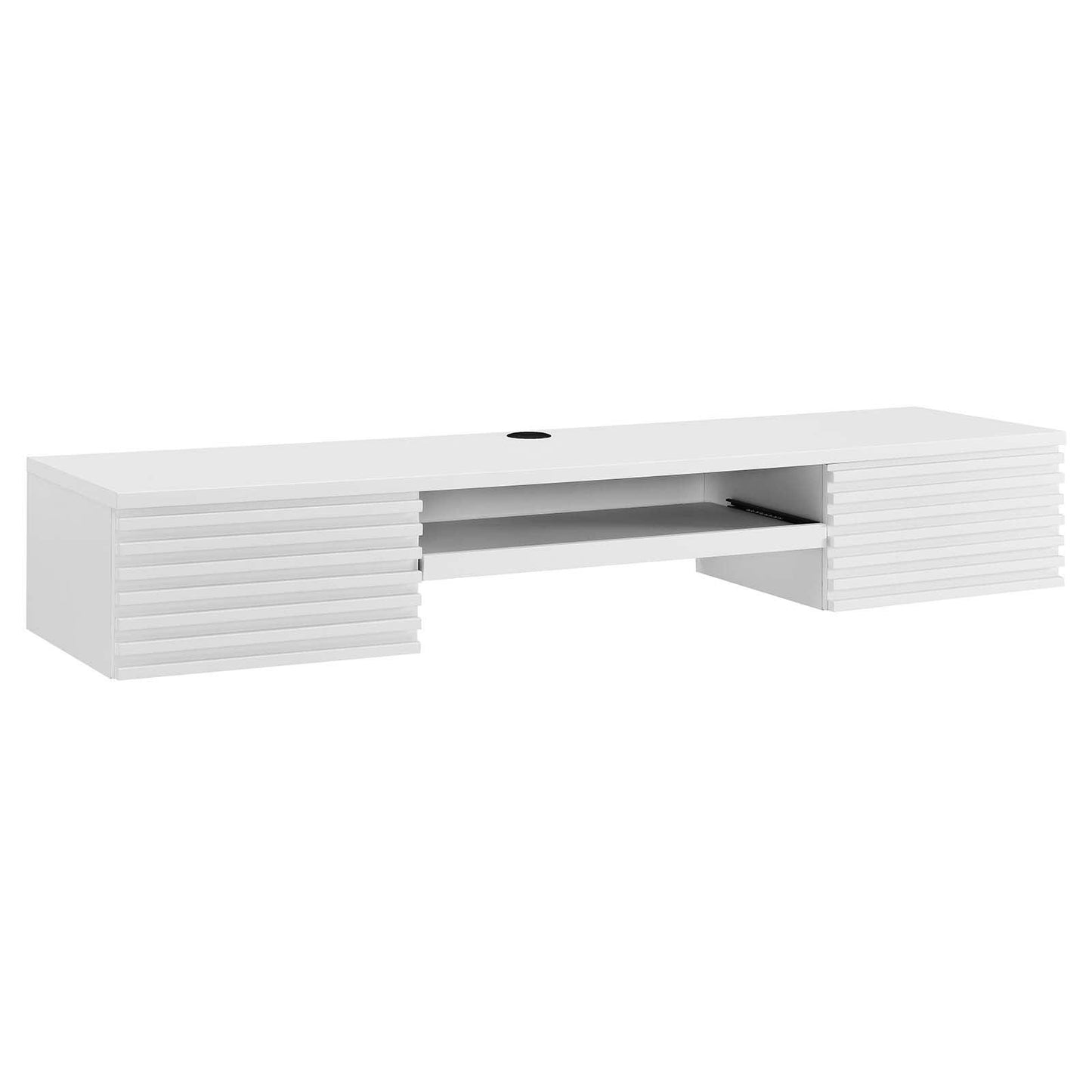 Modway Render Wall Mount Wood Office Desk 60” FredCo