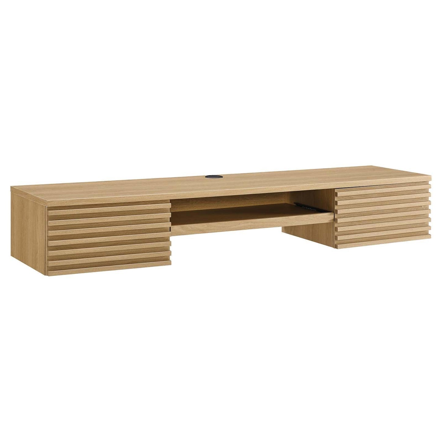 Modway Render Wall Mount Wood Office Desk 60” FredCo