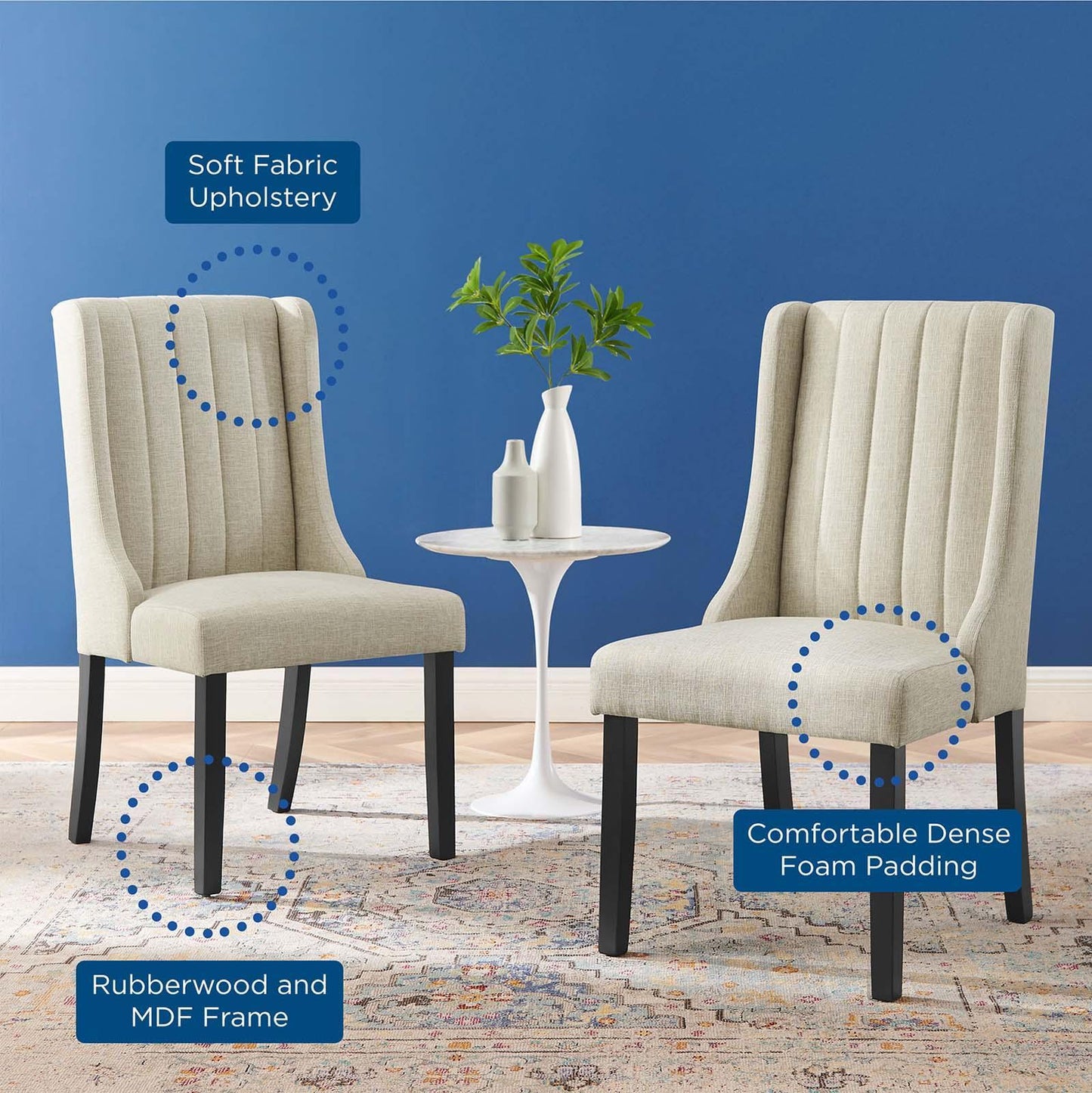Modway Renew Parsons Fabric Dining Side Chairs - Set of 2 FredCo