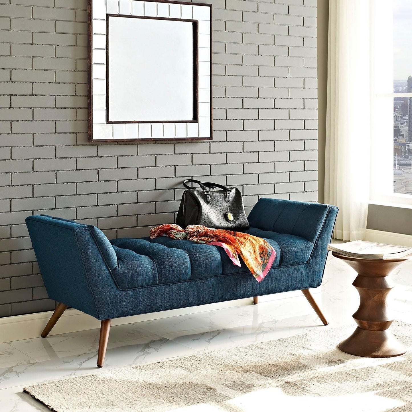 Modway Response Medium Upholstered Fabric Bench FredCo