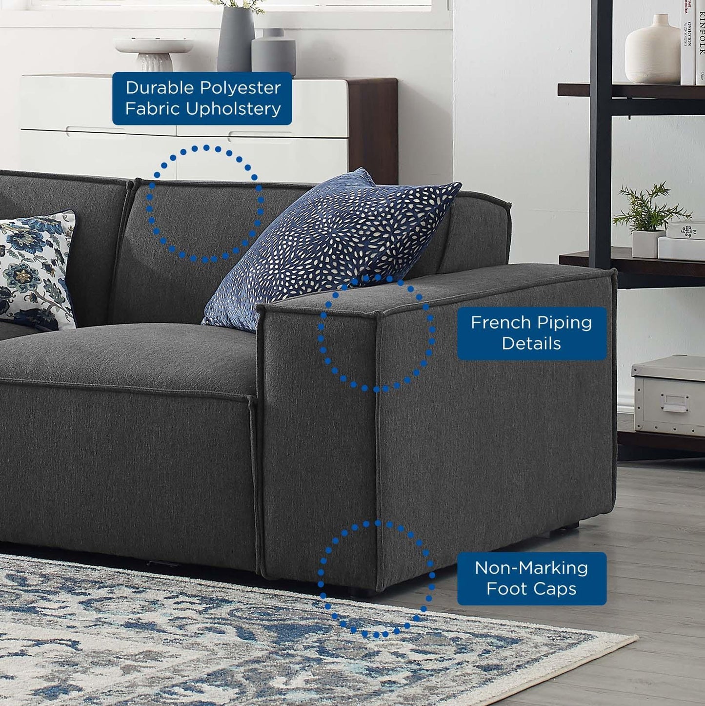 Modway Restore 5-Piece Sectional Sofa, EEI-4117 FredCo