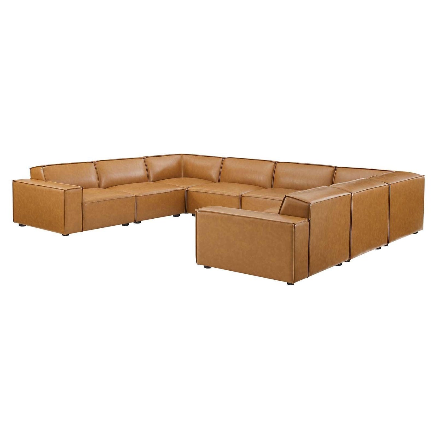 Modway Restore 8-Piece Vegan Leather Sectional Sofa FredCo