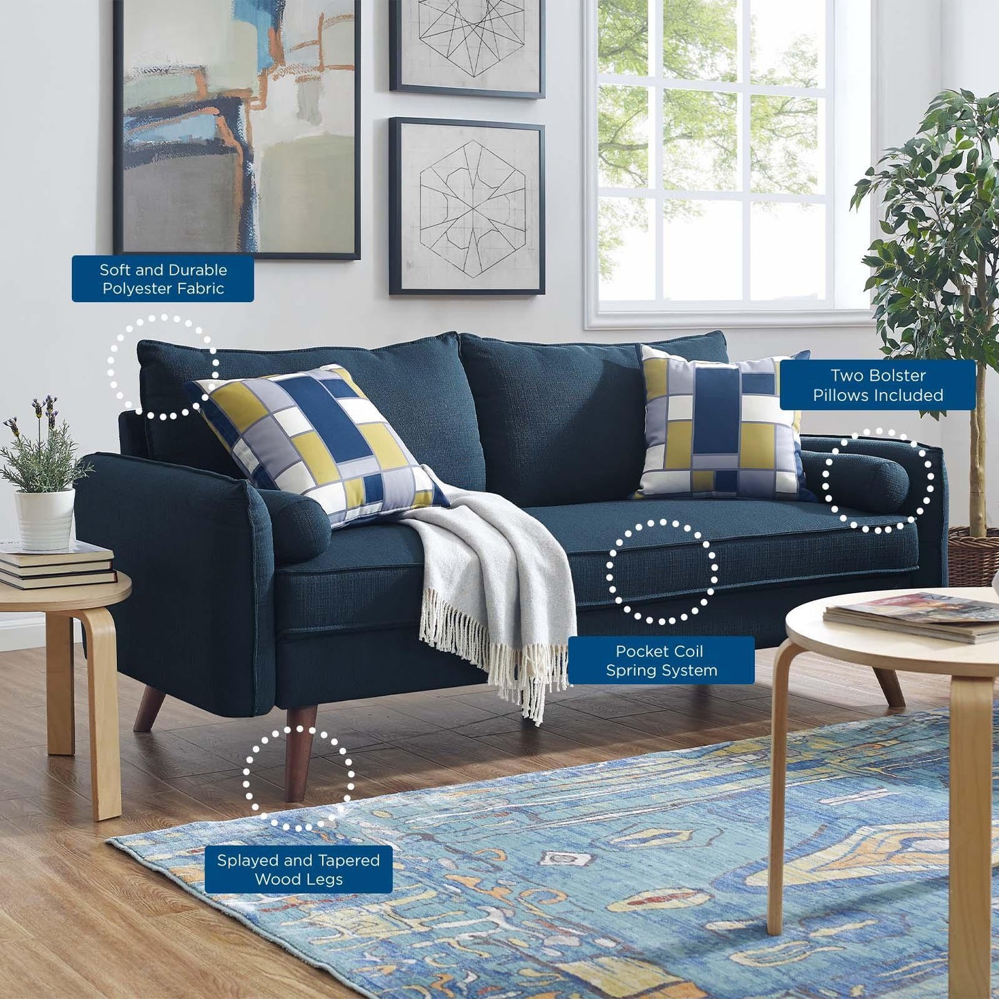 Modway Revive Upholstered Fabric Sofa FredCo