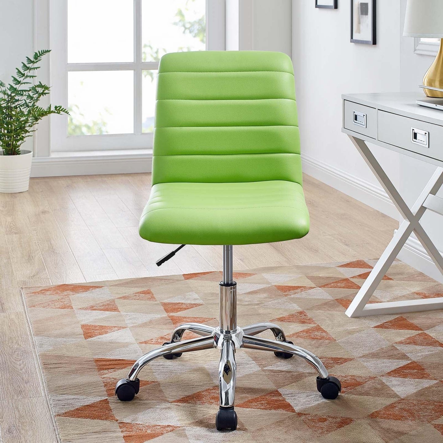 Modway Ripple Armless Mid Back Vinyl Office Chair FredCo