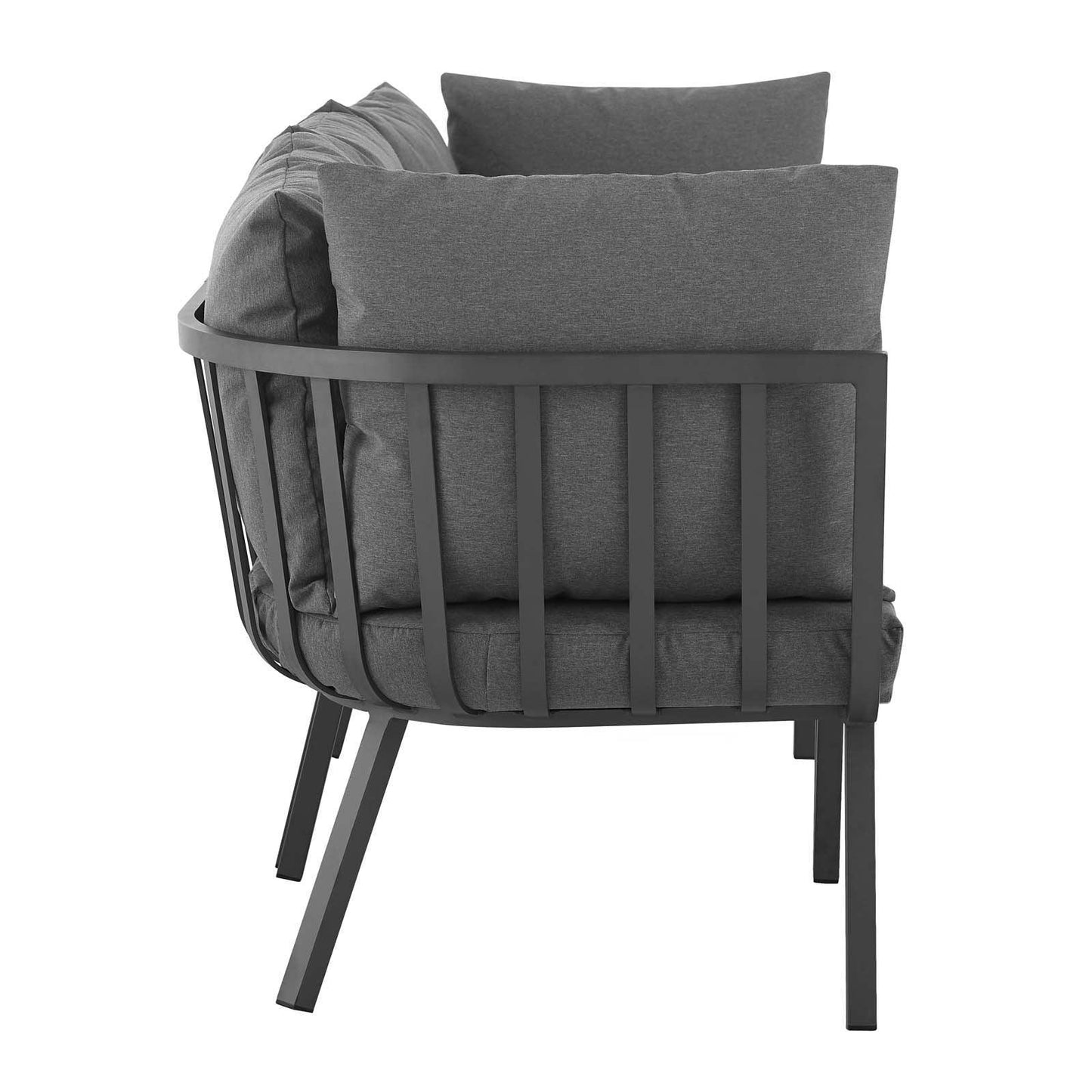 Modway Riverside 3 Piece Outdoor Patio Aluminum Sectional Sofa Set FredCo