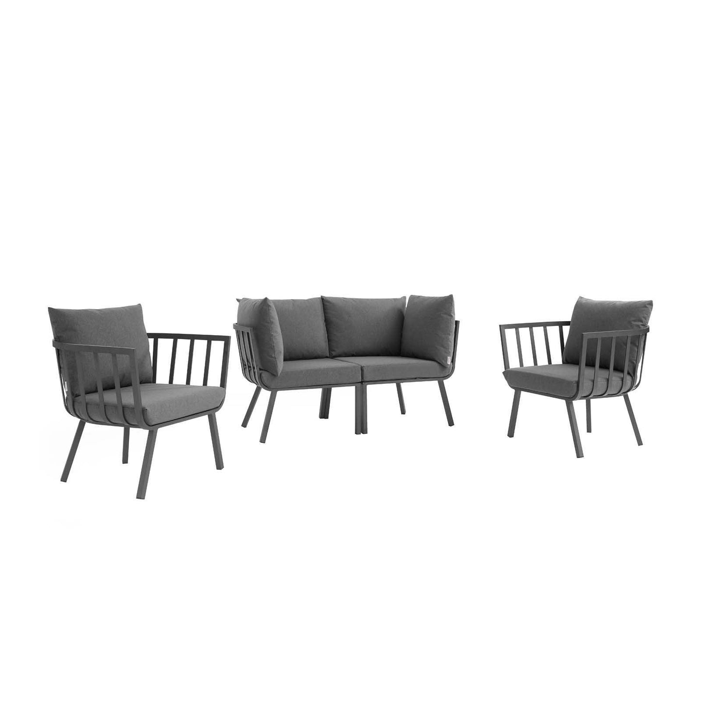 Modway Riverside 4 Piece Outdoor Patio Aluminum Set FredCo