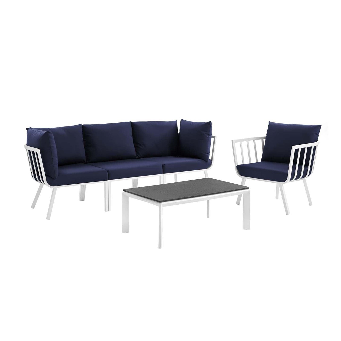 Modway Riverside 5 Piece Outdoor Patio Aluminum Set FredCo