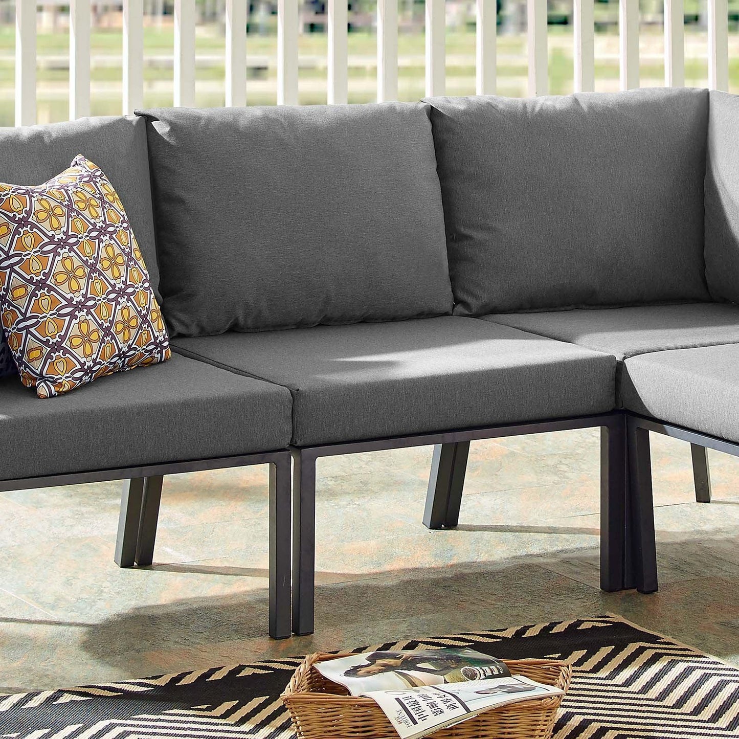 Modway Riverside Outdoor Patio Aluminum Armless Chair FredCo