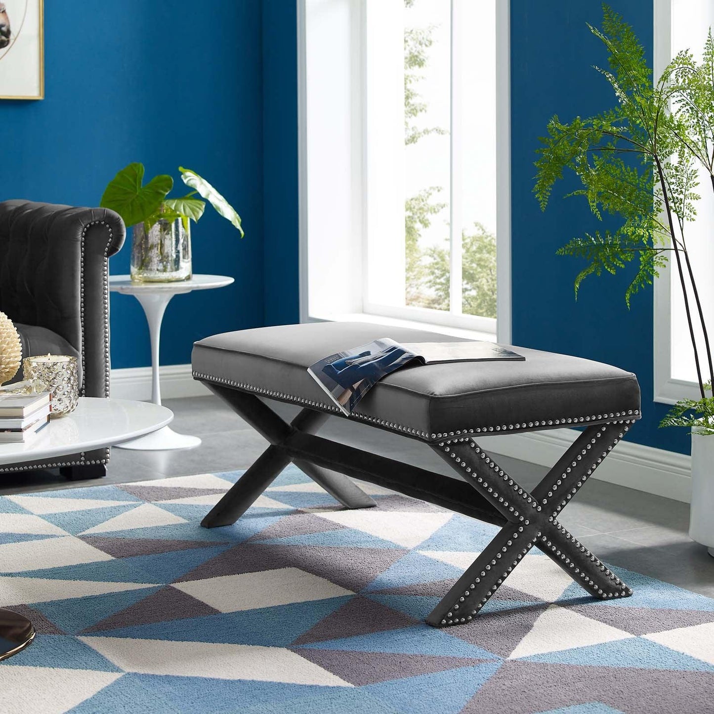Modway Rivet Performance Velvet Bench FredCo