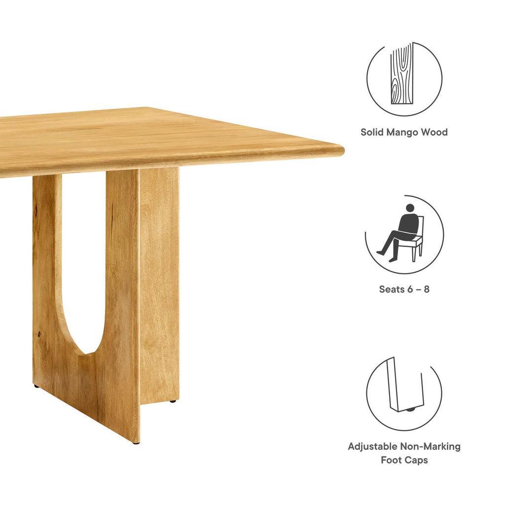 Modway Rivian Rectangular 70" Wood Dining Table Solid Mango Wood FredCo