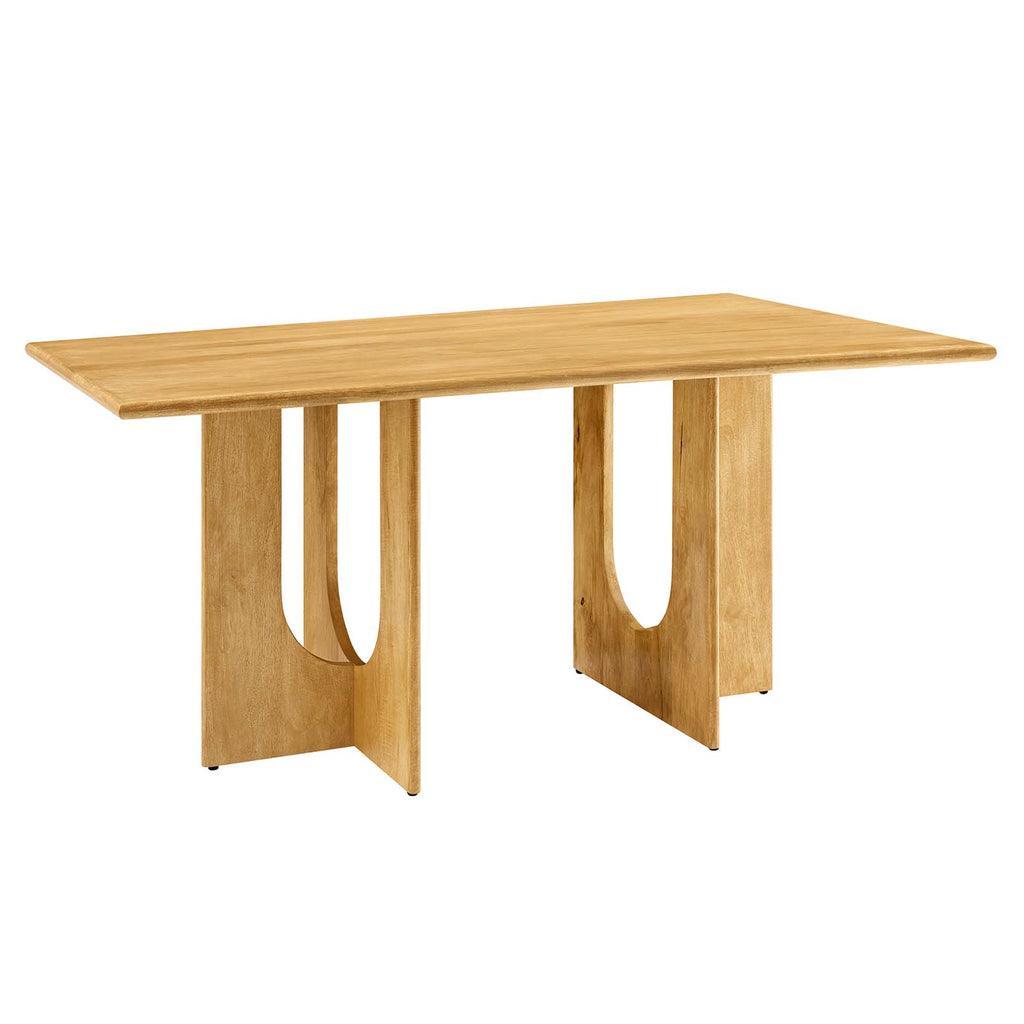 Modway Rivian Rectangular 70" Wood Dining Table Solid Mango Wood FredCo
