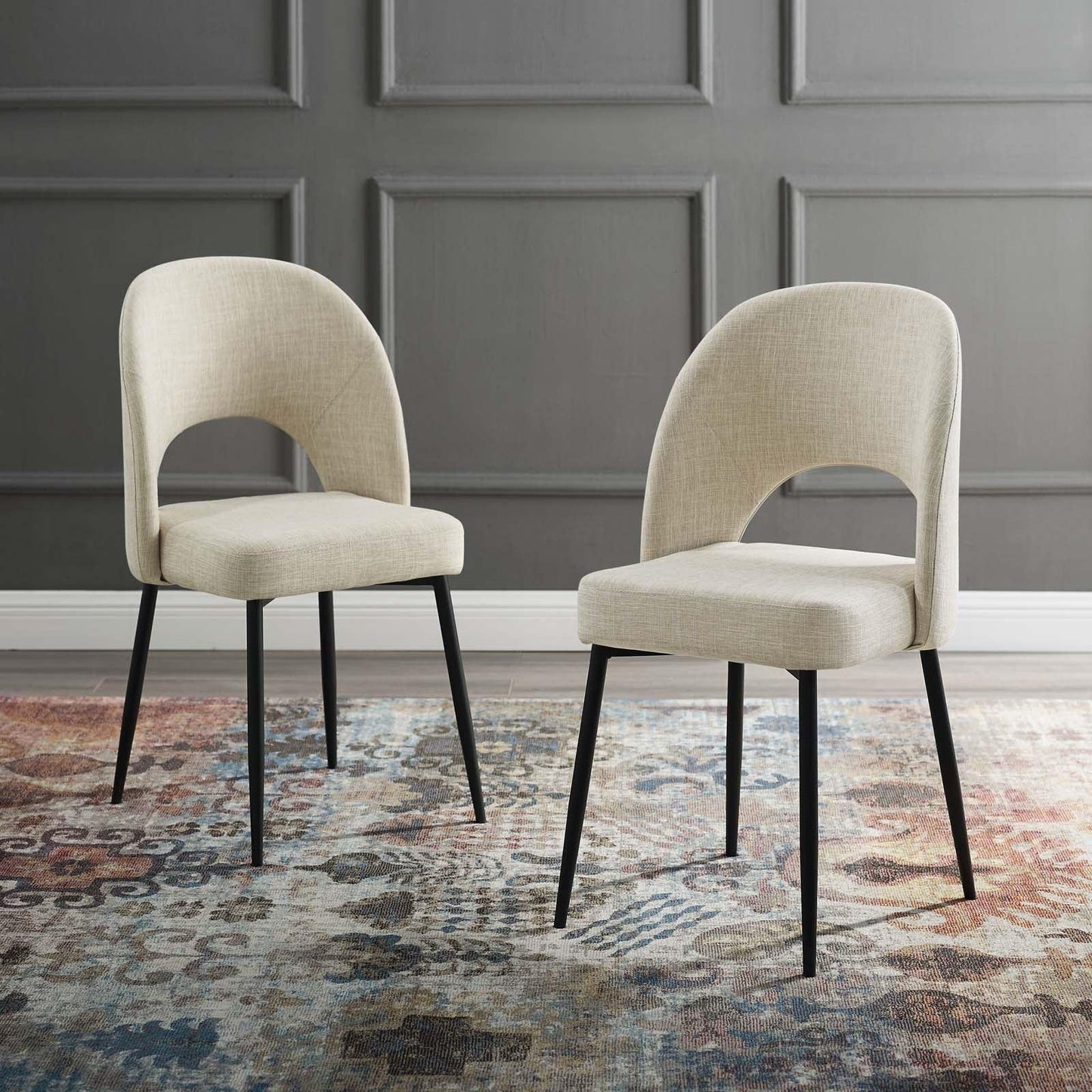 Modway Rouse Dining Side Chair Upholstered Fabric Set of 2 FredCo