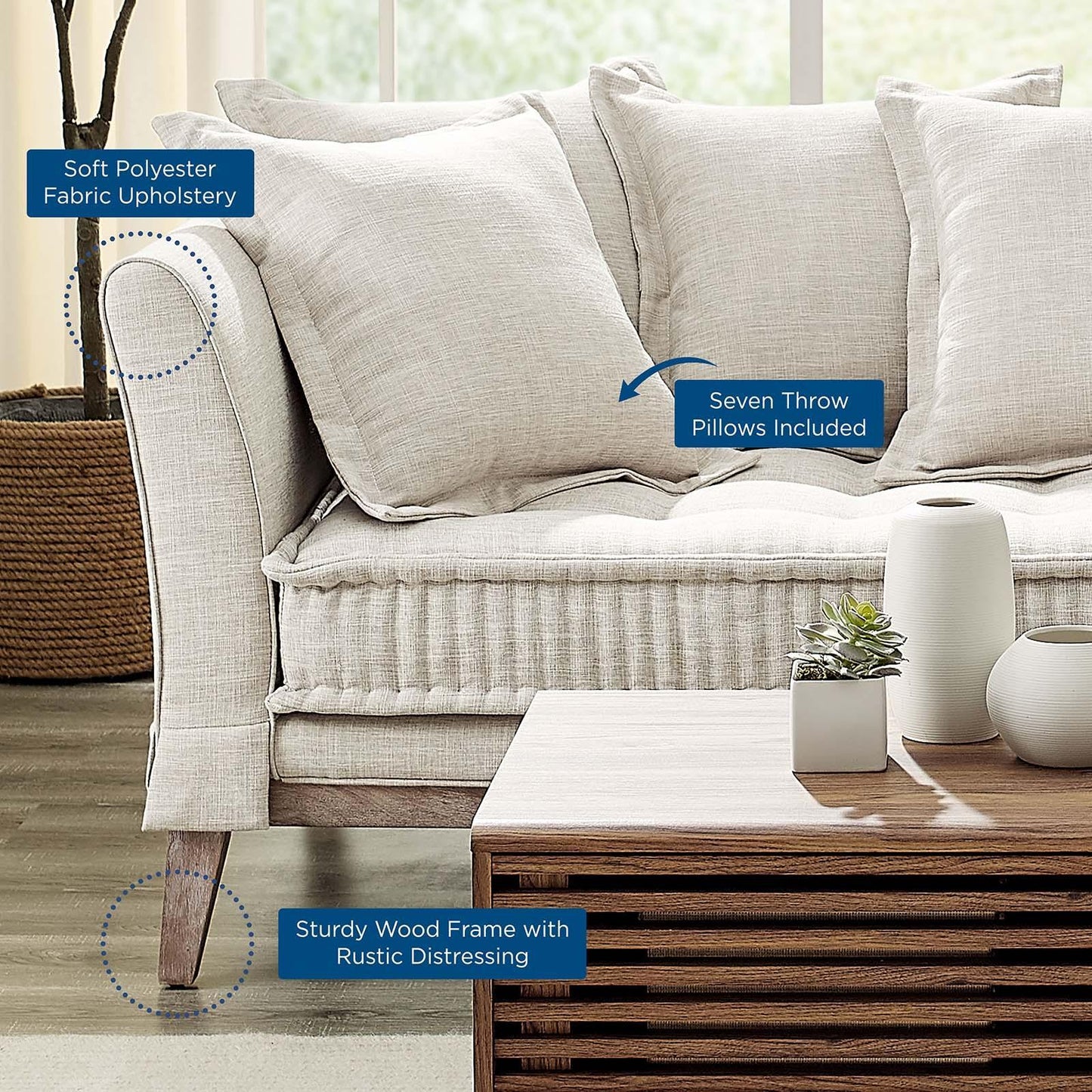 Modway Rowan Fabric Sofa FredCo