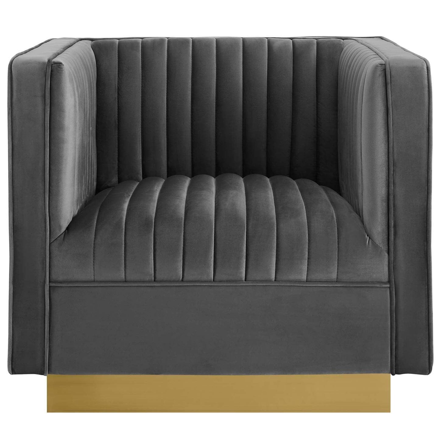 Modway Sanguine Vertical Channel Tufted Accent Performance Velvet Armchair FredCo