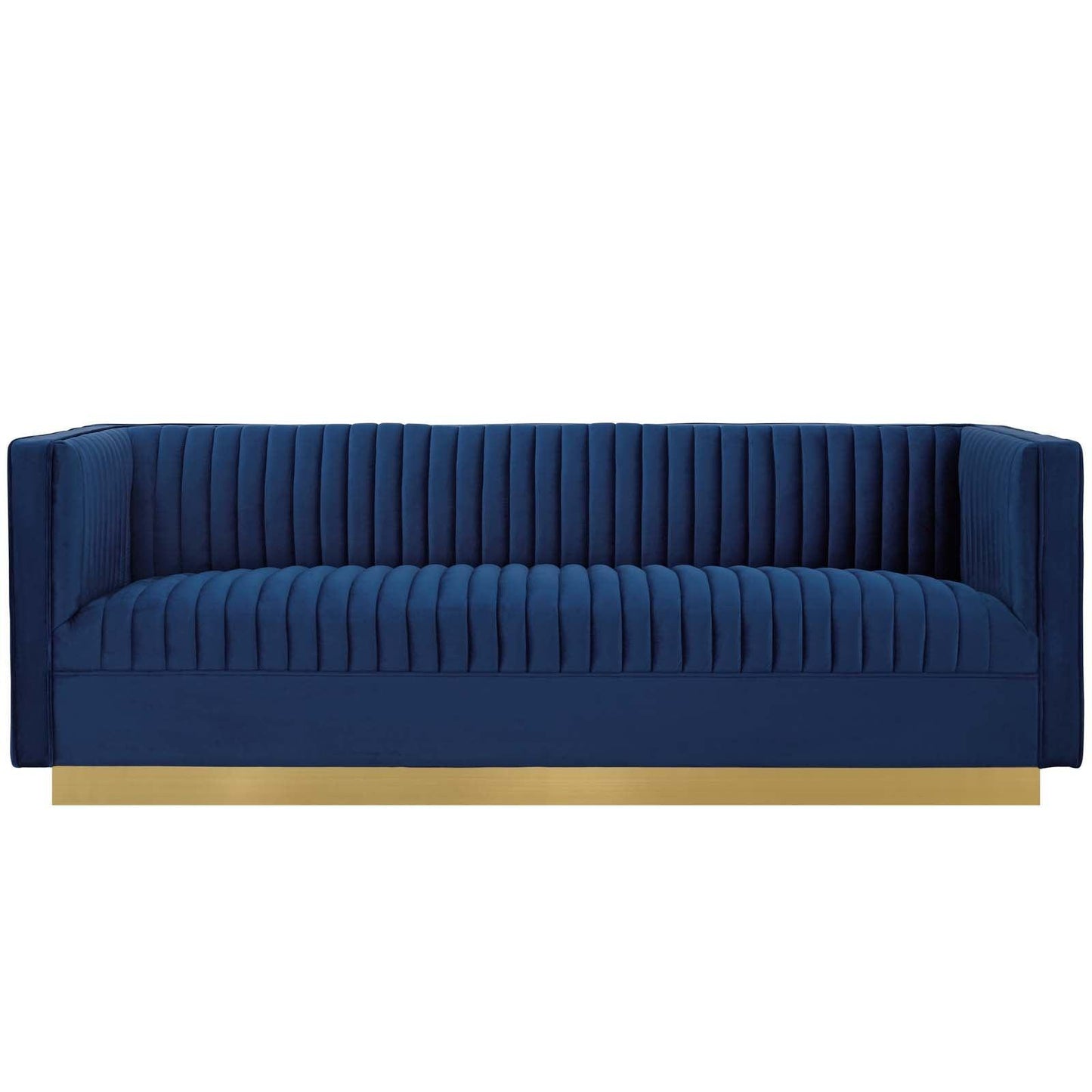 Modway Sanguine Vertical Channel Tufted Performance Velvet Sofa FredCo