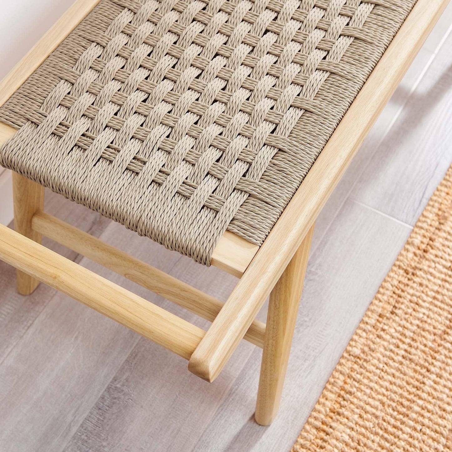 Modway Saoirse 47" Wove Rope Wood Bench, EEI-6552 FredCo