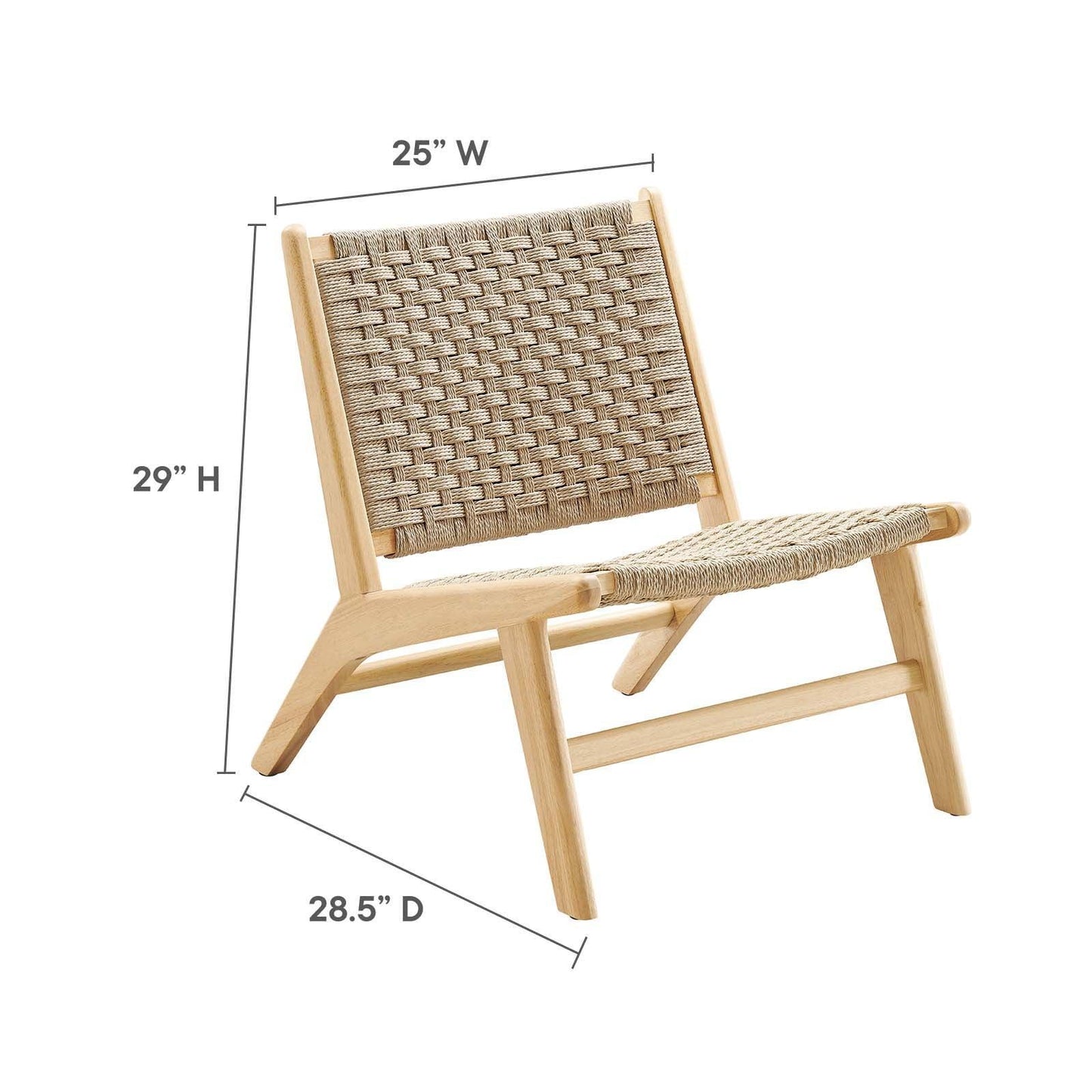 Modway Saoirse Woven Rope Wood Accent Lounge Chair, EEI-6543 FredCo