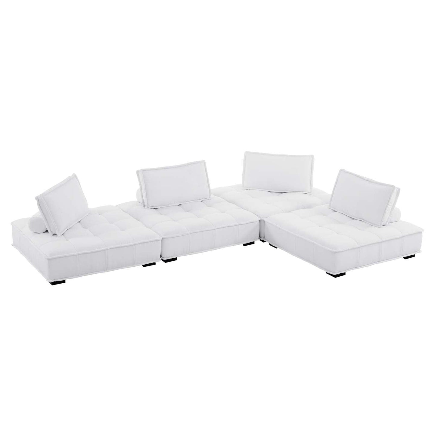 Modway Saunter Tufted Fabric Fabric 4-Piece Sectional Sofa FredCo