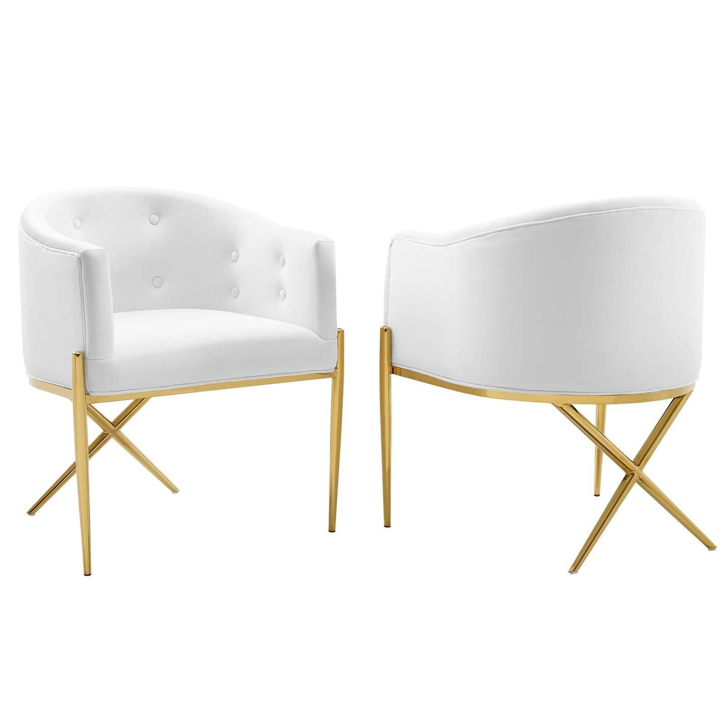 Modway Savour Accent Dining Armchair Performance Velvet Set of 2 FredCo