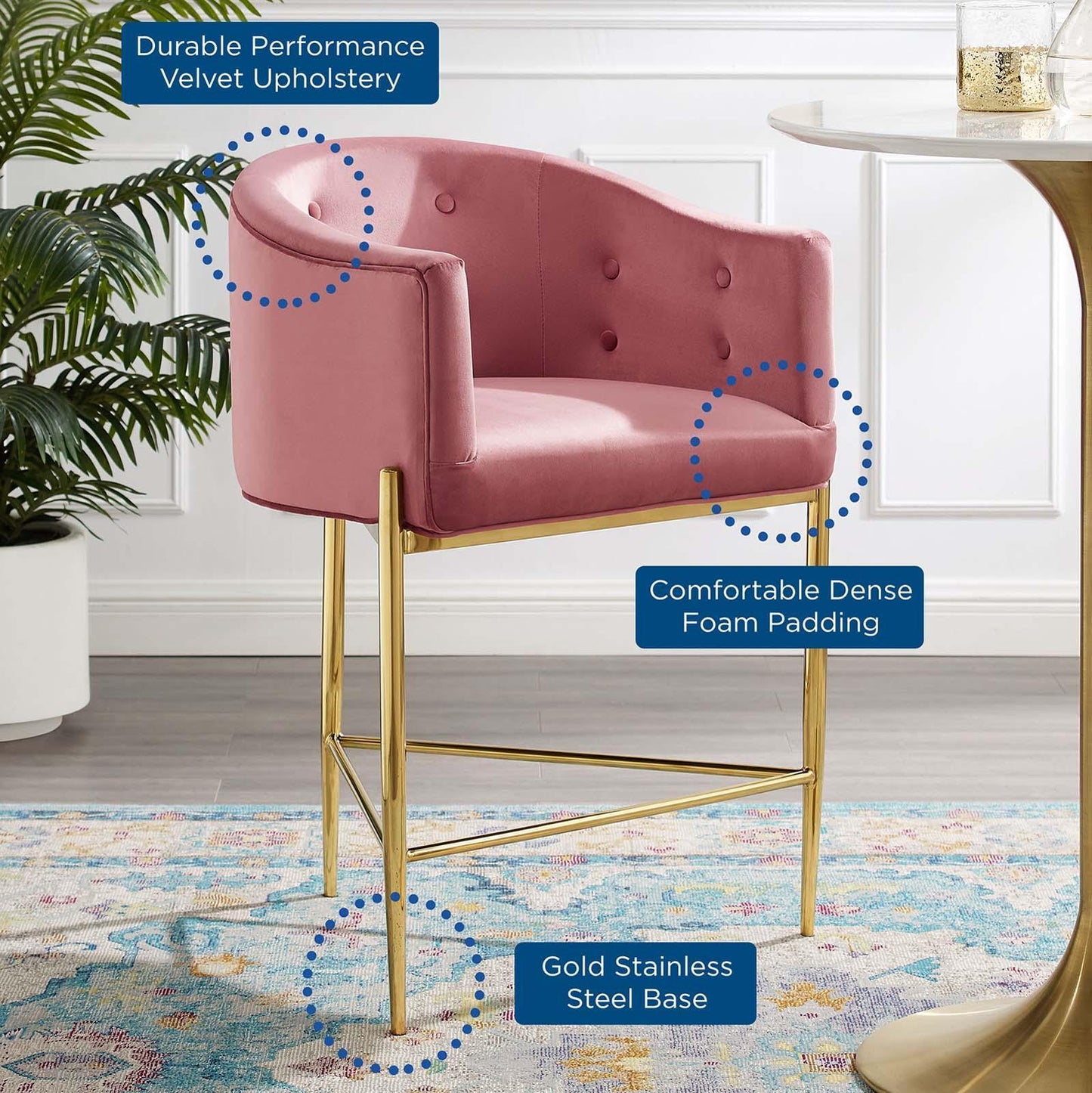 Modway Savour Tufted Counter Stool FredCo