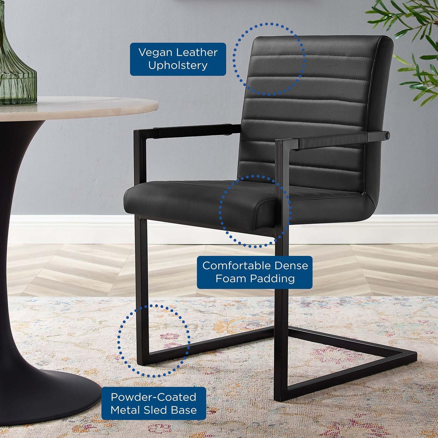 Modway Savoy Vegan Leather Dining Chairs - Set of 2 FredCo