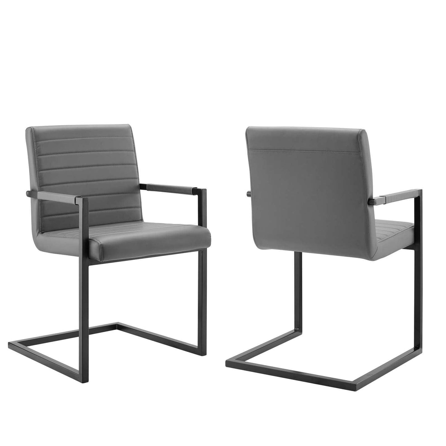 Modway Savoy Vegan Leather Dining Chairs - Set of 2 FredCo