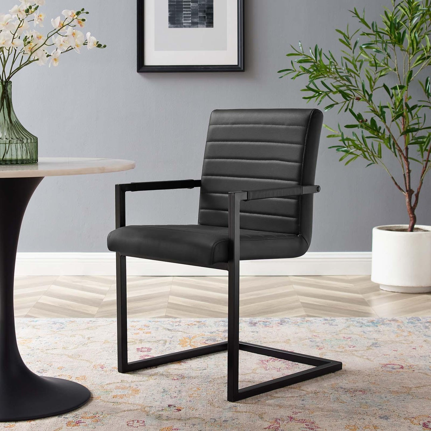 Modway Savoy Vegan Leather Dining Chairs - Set of 2 FredCo