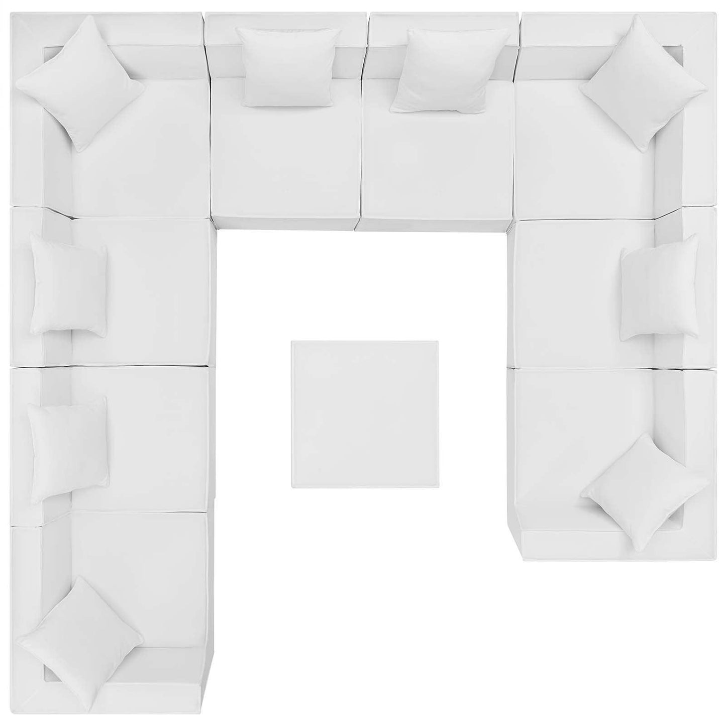 Modway Saybrook Outdoor Patio Upholstered 10-Piece Sectional Sofa FredCo