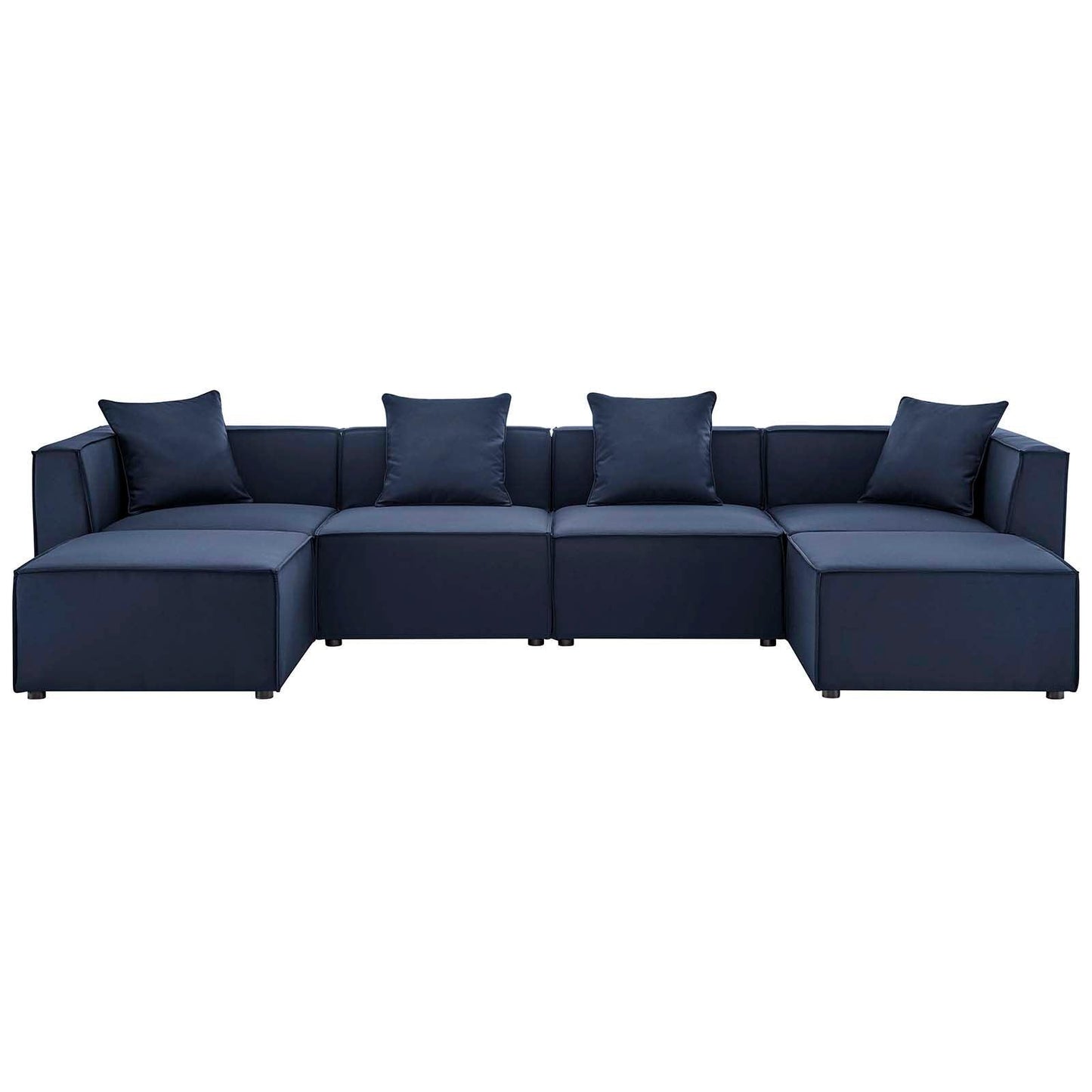 Modway Saybrook Outdoor Patio Upholstered 6-Piece Sectional Sofa FredCo